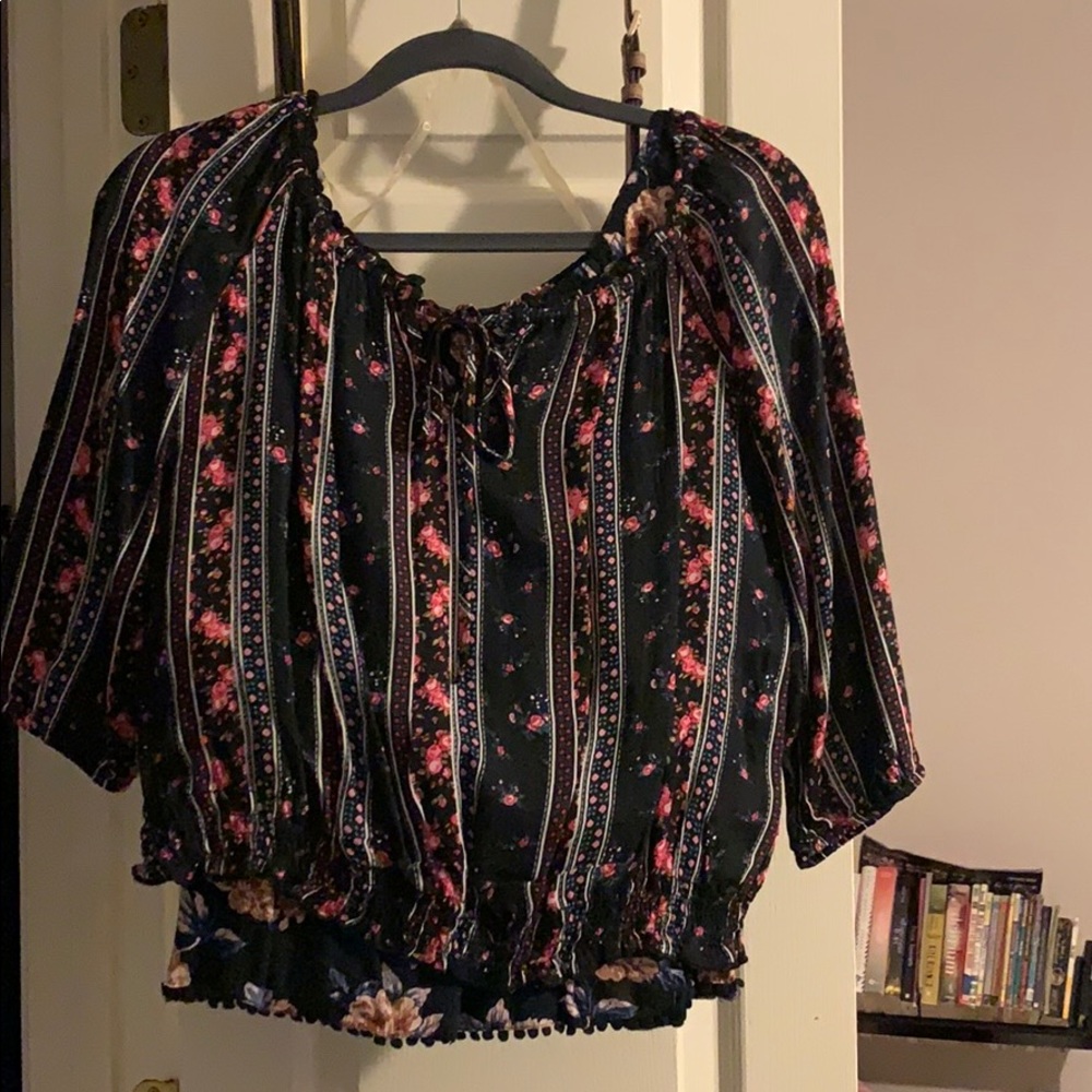 Black Floral Blouse